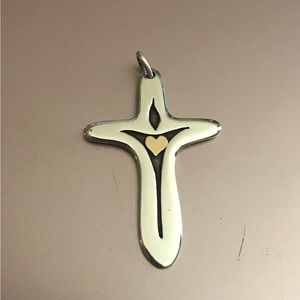 James Avery Sterling Silver & 14k Cross Pendant